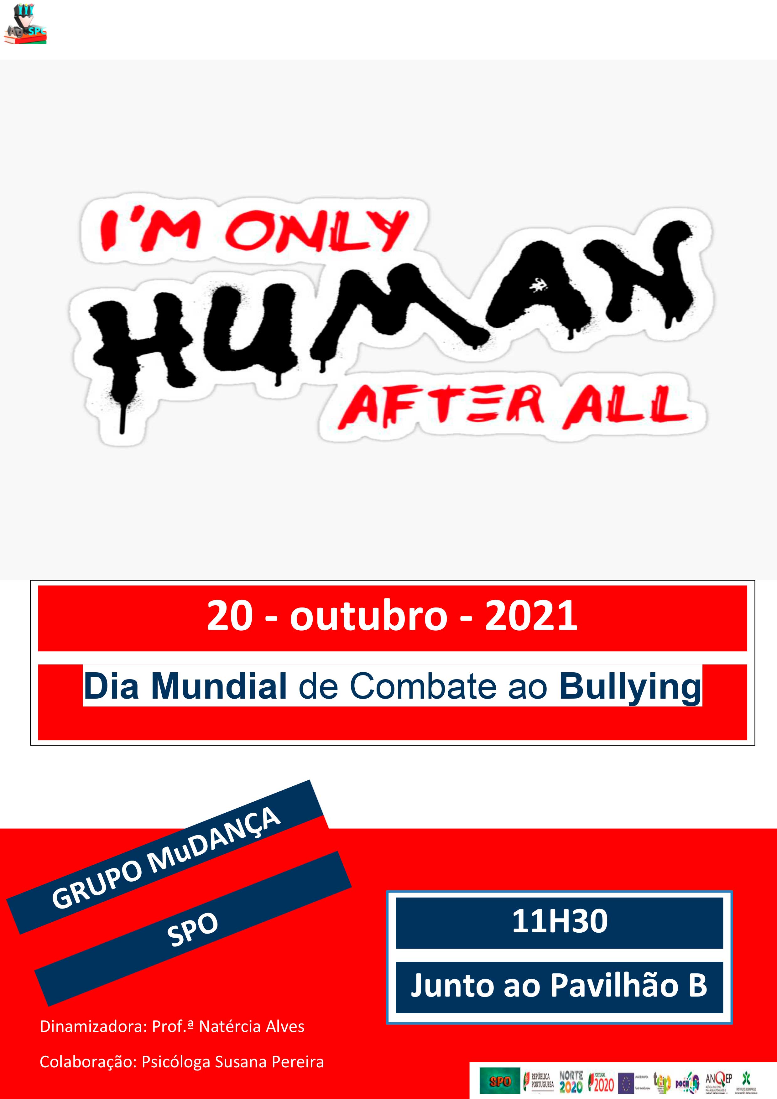 DIA MUNDIAL DO COMBATE AO BULLYING, 20 OUTUBRO